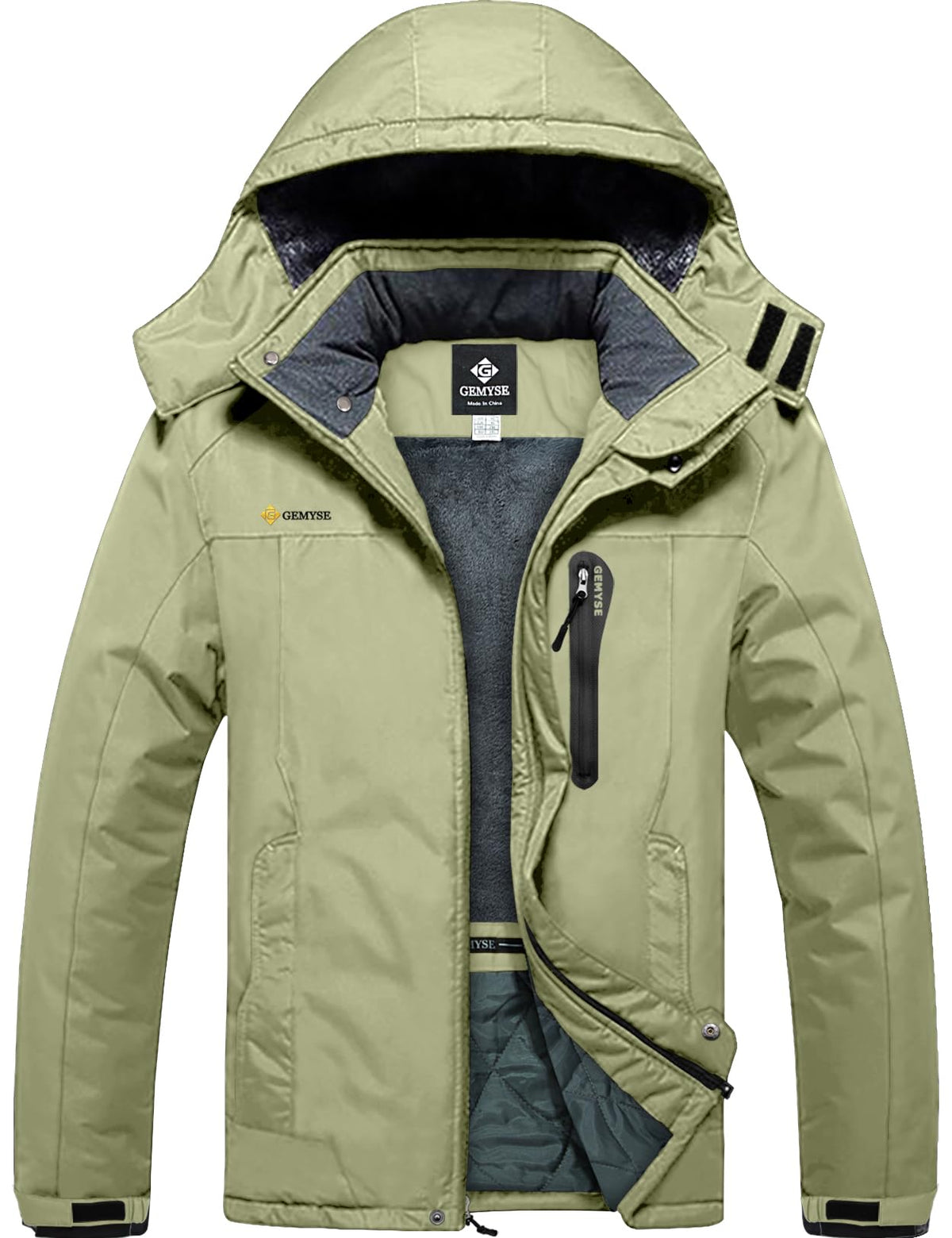 GEMYSE Men's Winter Ski Jacket Waterproof Snow Coat with Detachable Hood