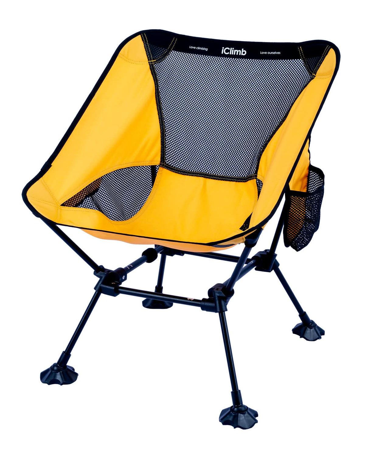 iClimb Ultralight Compact Folding Anti-Sinking Chair, Black