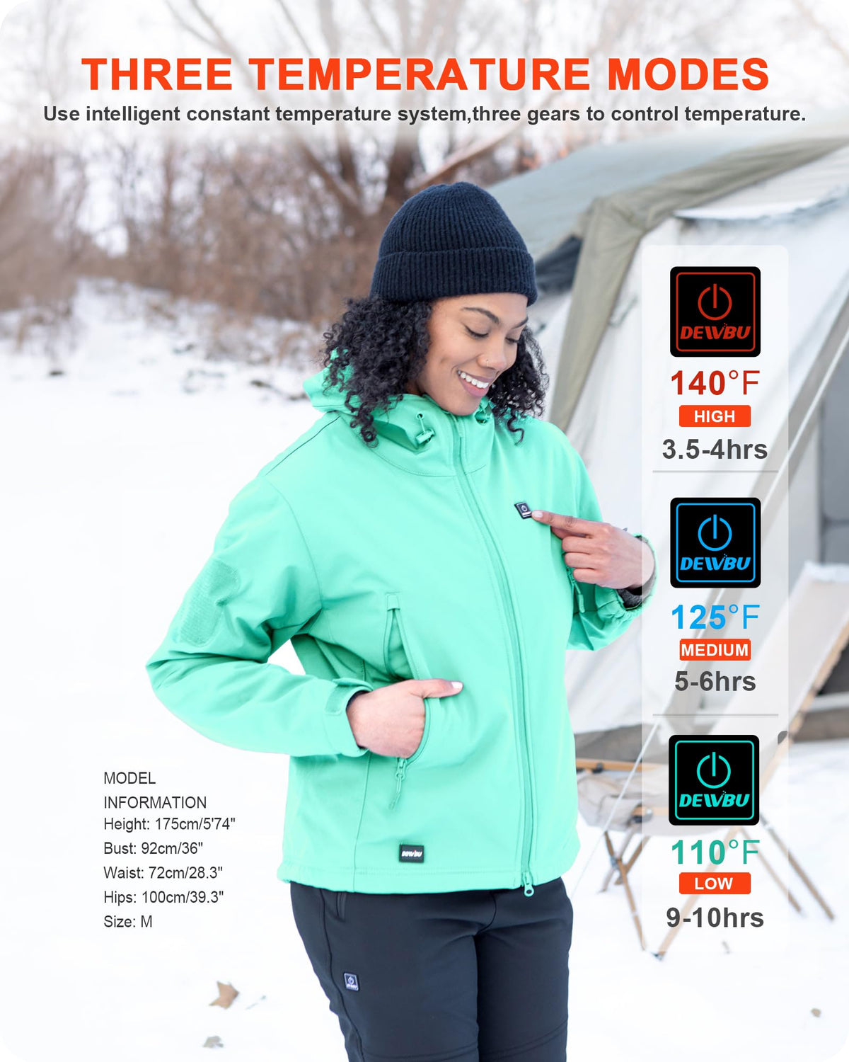 DEWBU Heated Jacket for Women with 12V Battery Pack Winter