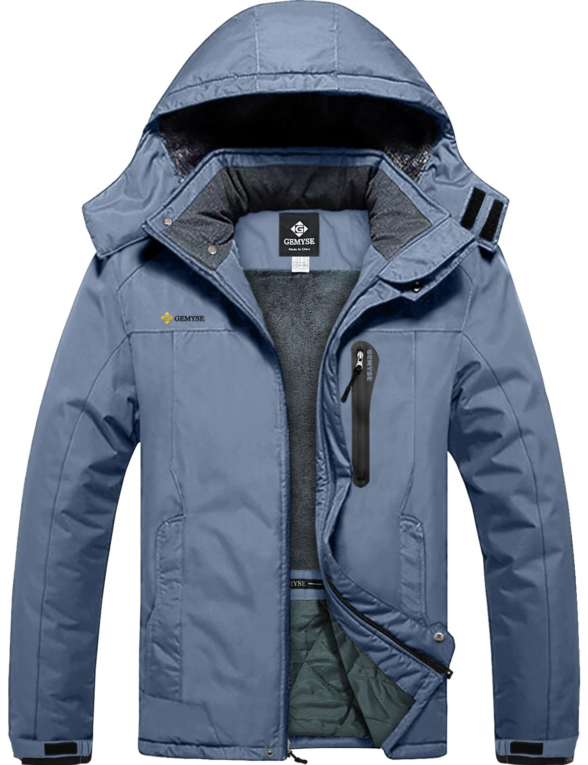GEMYSE Men's Winter Ski Jacket Waterproof Snow Coat with Detachable Hood