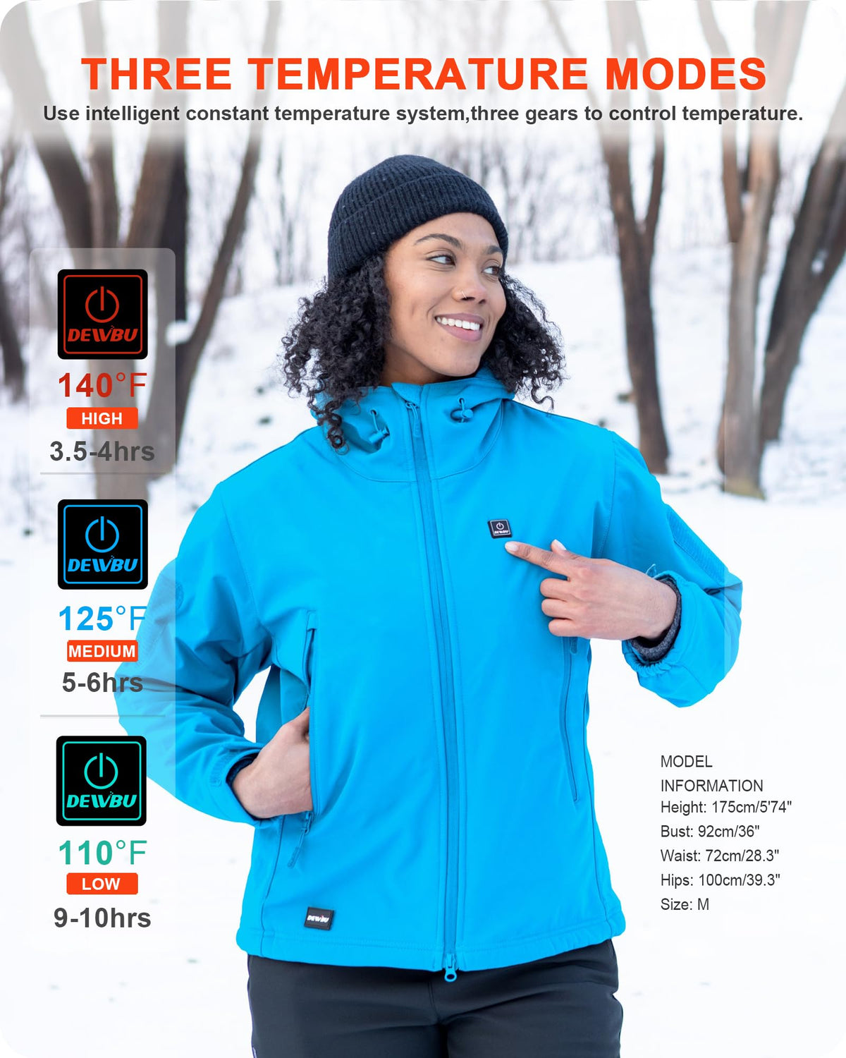 DEWBU Heated Jacket for Women with 12V Battery Pack Winter
