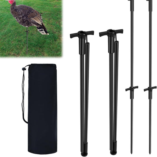 4pcs/6pcs/8pcs Turkey Decoy Hunting Stakes, Lightweight Collapsible Turkey Decoys Replacement Stake Fiberglass Portable Decoy Poles for Outdoor LCD Turkey Decoys Hunting Accessories