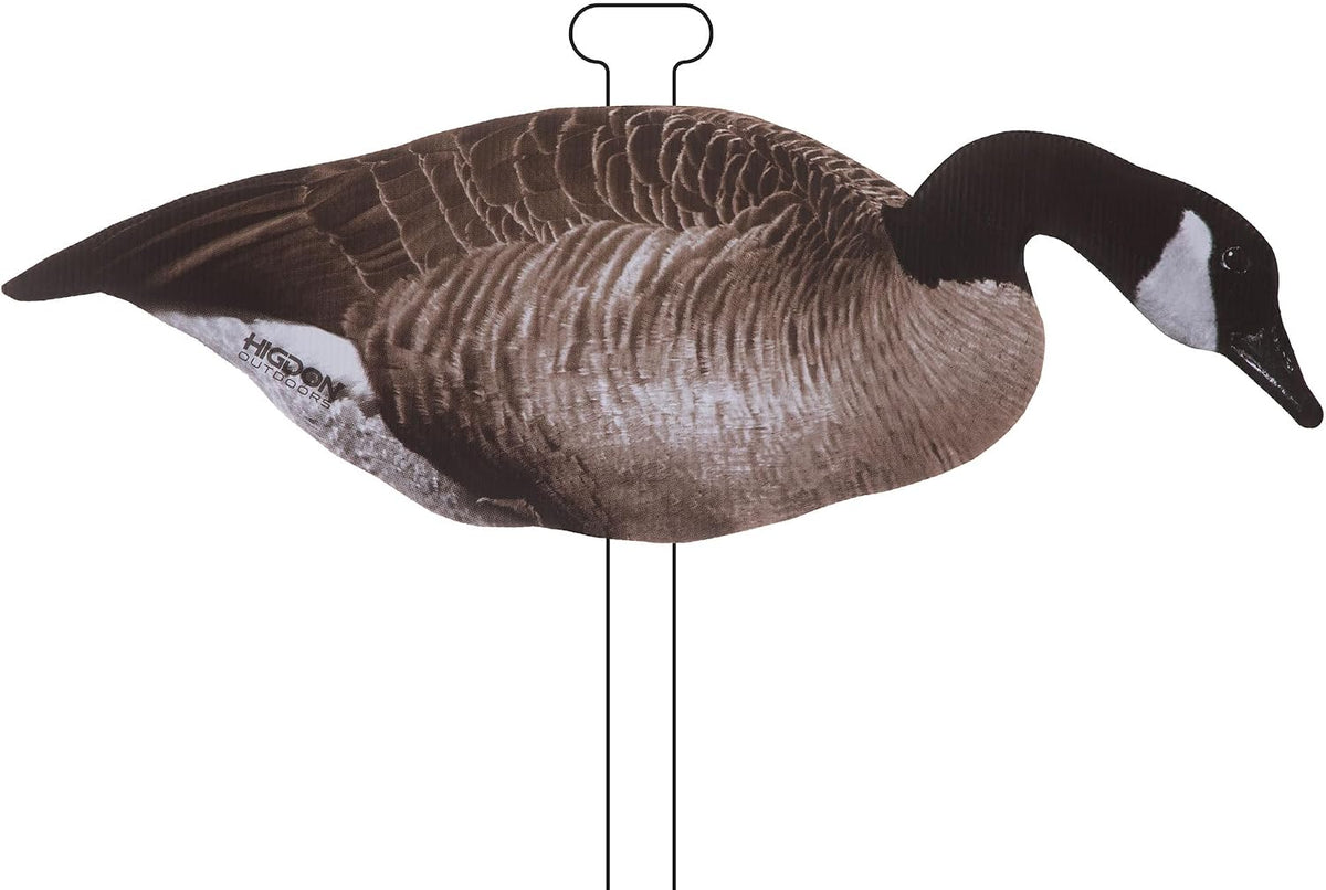 Higdon Outdoors Flats | Canada Goose Silhouette Decoys for Waterfowl Hunting | Weather Resistant Goose Decoys with Easy Carry Stakes | Standard, Motion, or Fully Flocked Motion | 12 Pack