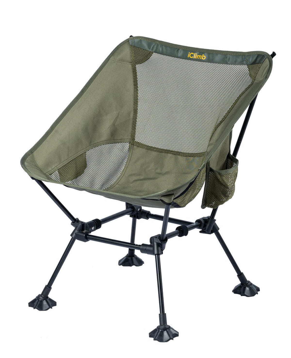 iClimb Ultralight Compact Folding Anti-Sinking Chair, Black