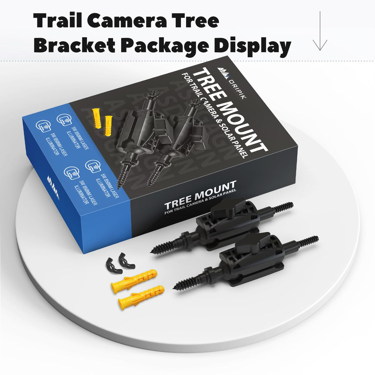 Adjustable Trail Camera Tree Mount: Game & Hunting Camera Outdoor Mounting Bracket Holder with Double 360° Swivel Tilt Ball Joints, 4 Pack