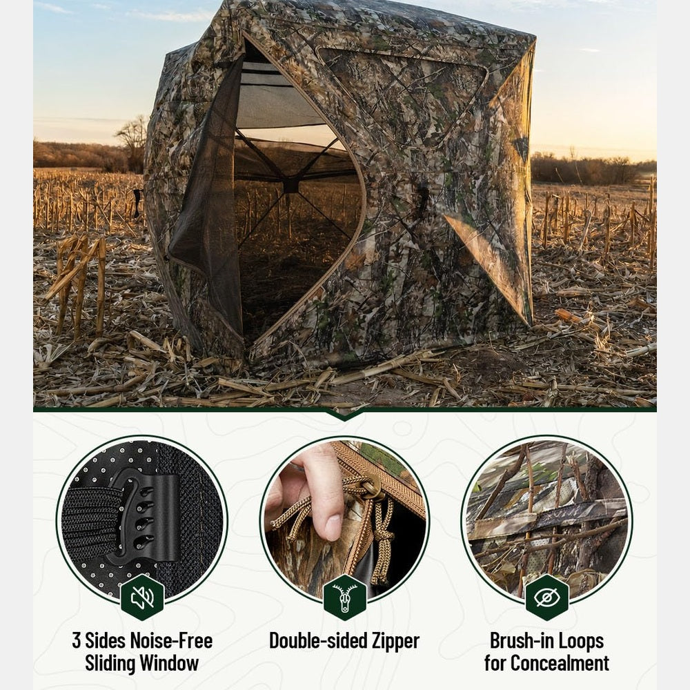 TIDEWE Hunting Blind, 270°/360° See Through Ground Blind