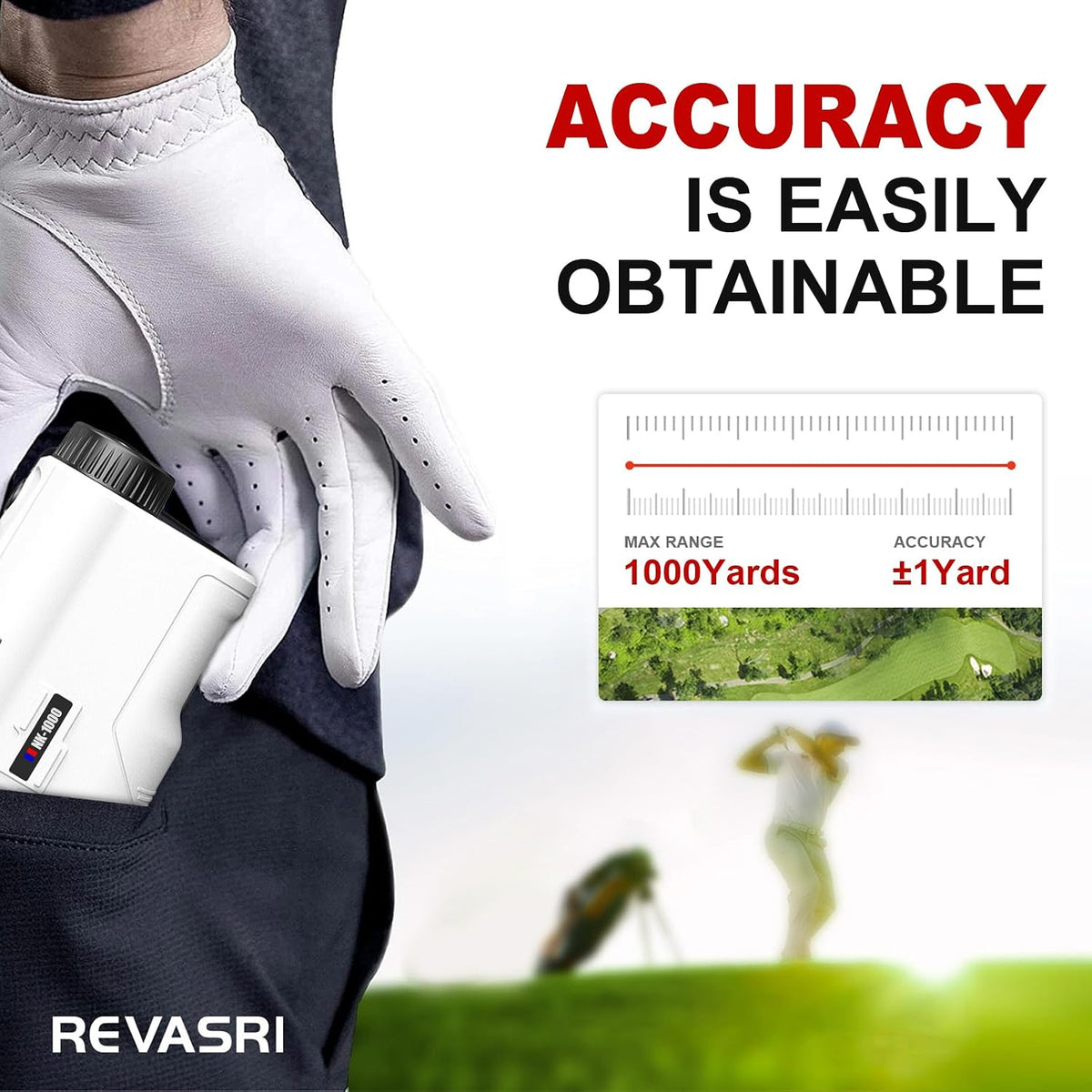 REVASRI Range Finder for Golf, Slope, Pin Lock Vibration 1000Y Rangefinder