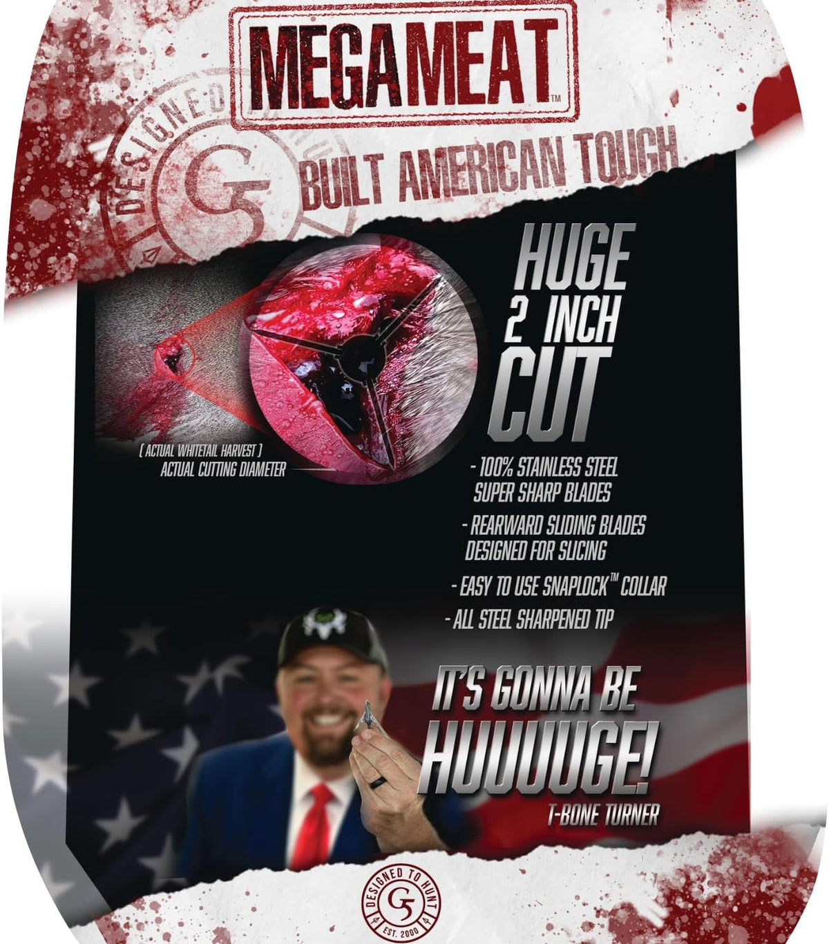 G5 Megameat Crossbow Broadhead 3 Pack, Stainless