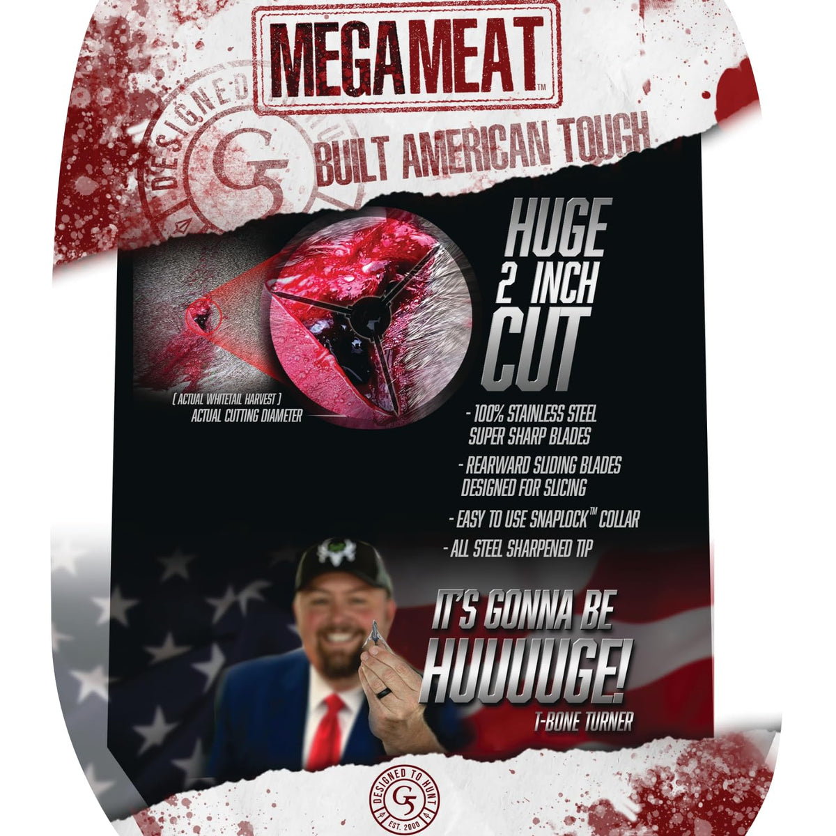 G5 Megameat Crossbow Broadhead 3 Pack, Stainless
