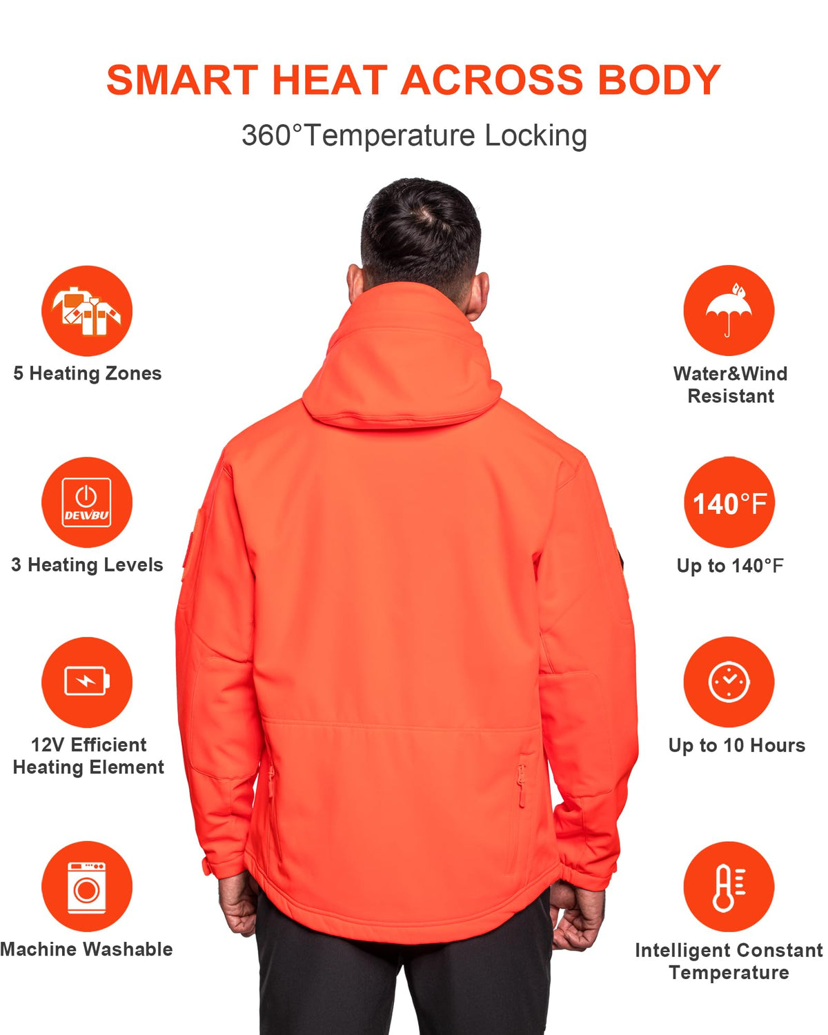DEWBU Heated Jacket for Men with 12V Battery Pack