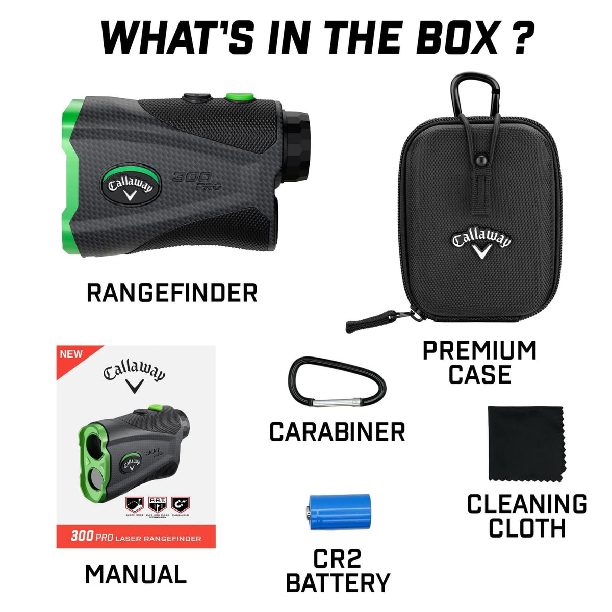 Callaway 300 Pro Golf Laser Rangefinder (with External Slope Switch)