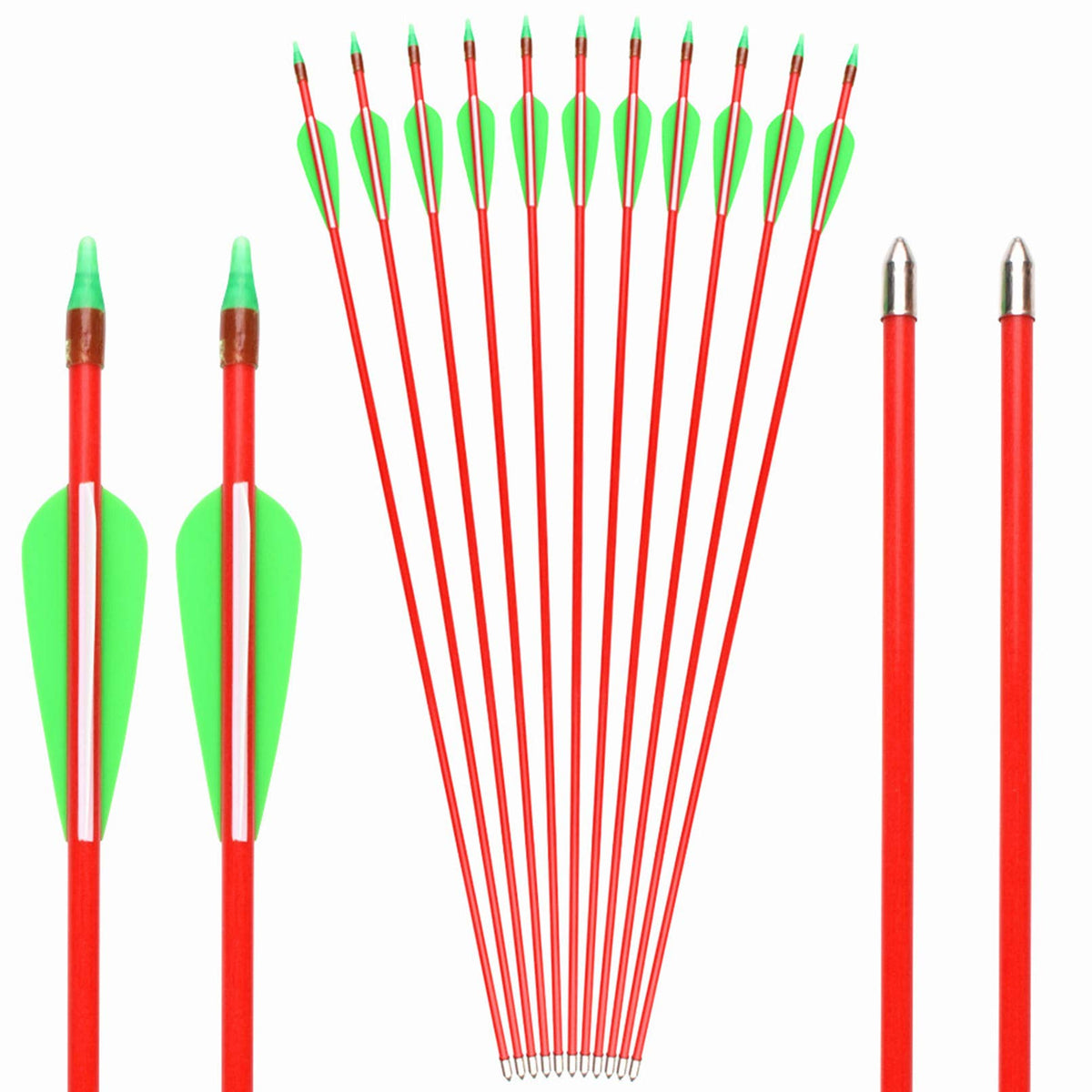 GPP 28-inches Fiberglass Archery Target Arrows - Practice Arrow or Youth Arrow for Recurve Bow