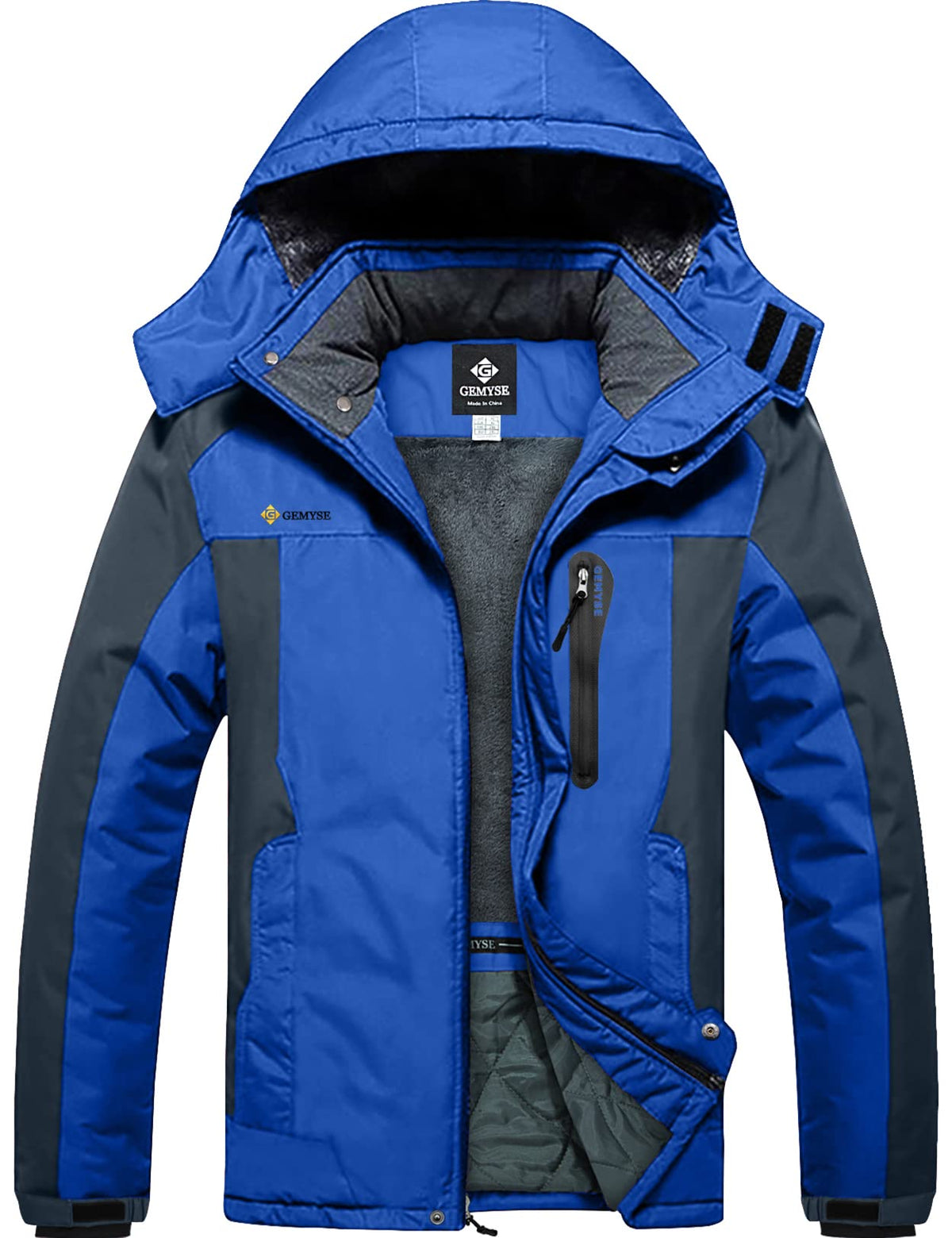 GEMYSE Men's Winter Ski Jacket Waterproof Snow Coat with Detachable Hood