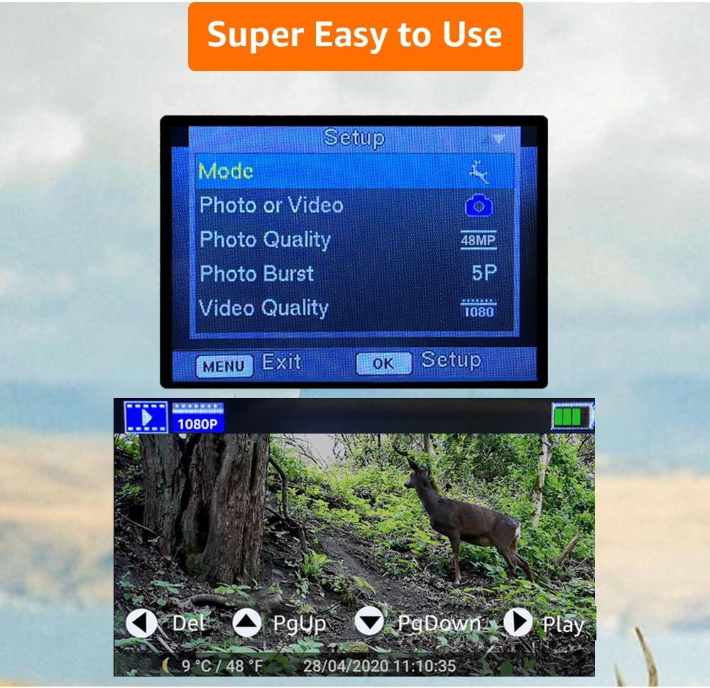 GardePro A3S Non-Cellular Trail Camera, 1296P HD Video with Sound