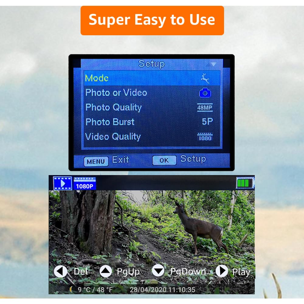 GardePro A3S Non-Cellular Trail Camera, 1296P HD Video with Sound