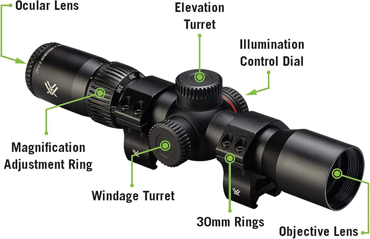 Vortex Crossfire II 2-7x32 Second Focal Plane Crossbow Scope Kit