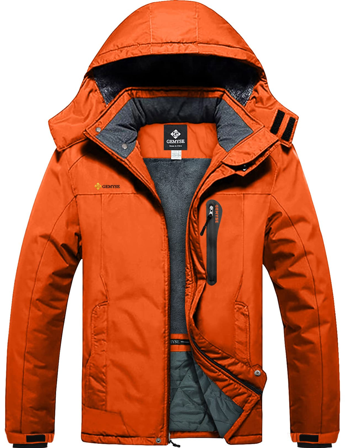 GEMYSE Men's Winter Ski Jacket Waterproof Snow Coat with Detachable Hood