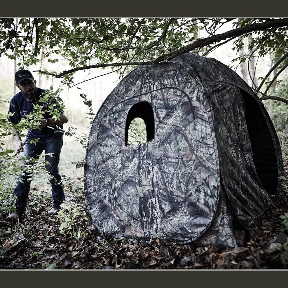 Ameristep Doghouse Run & Gun Hunting Blind | Lightweight 2 Person Ground Blind in Mossy Oak Break-Up Country, One Size