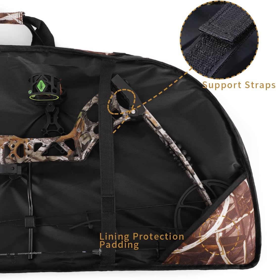 Compound Bow Case Soft Light-Weight Bow Bag with Arrow Pocket and Backpack Straps