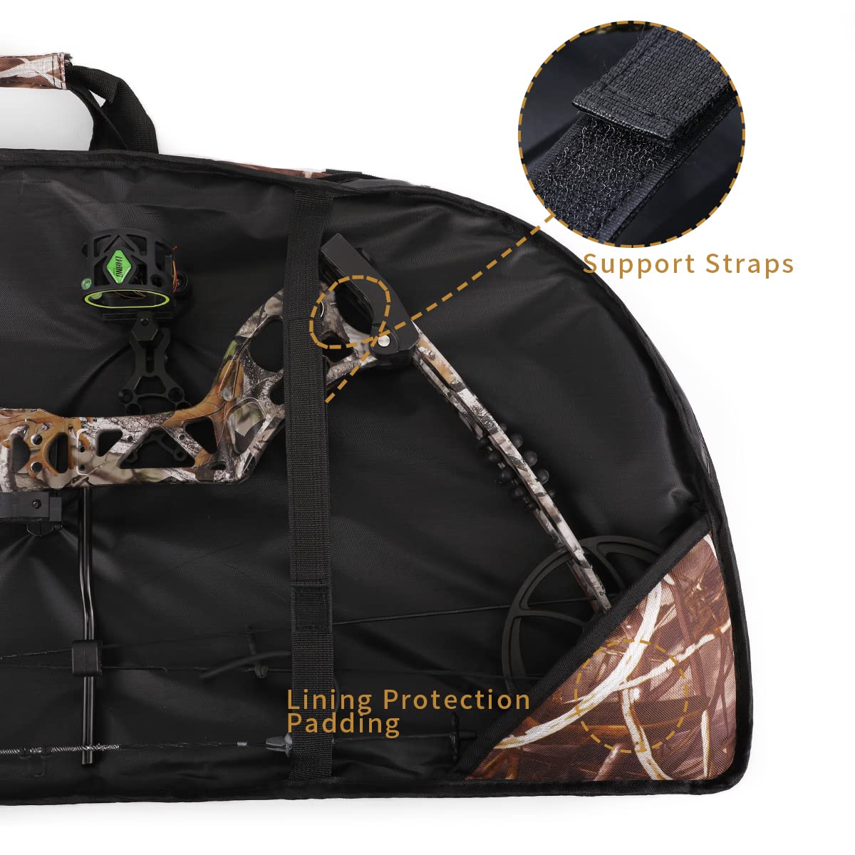 Compound Bow Case Soft Light-Weight Bow Bag with Arrow Pocket and Backpack Straps