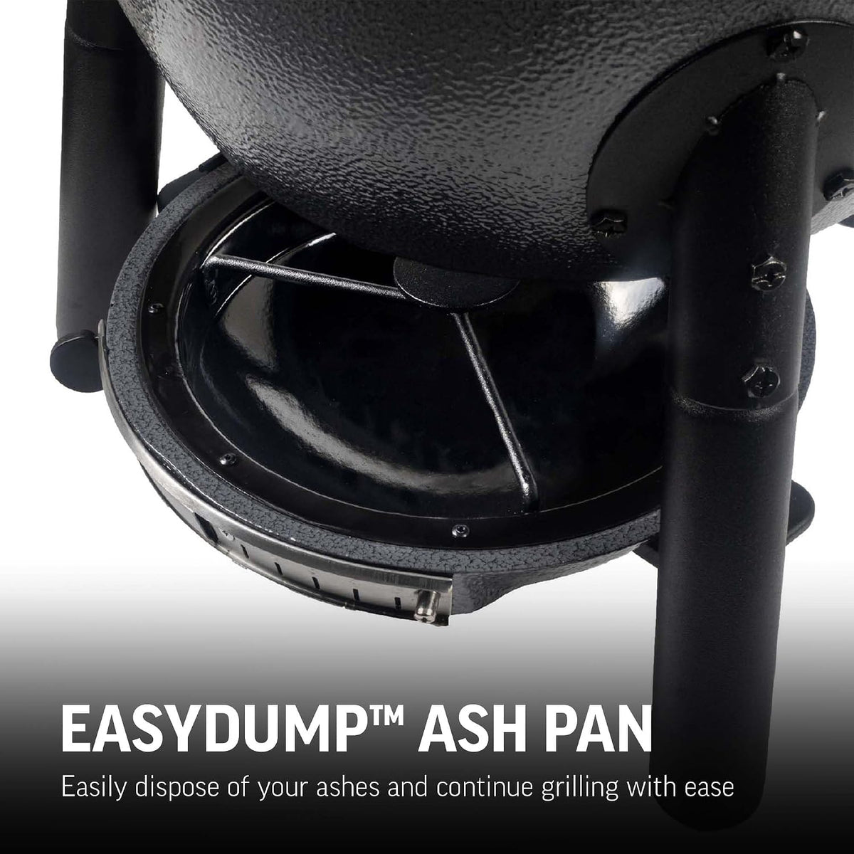 Char-Griller AKORN Jr. Portable Kamado Charcoal Grill and Smoker, Triple-Wall Insulated Steel with Cast Iron Grates and Locking Lid, 155 Sq. In. Cooking Area, Ash