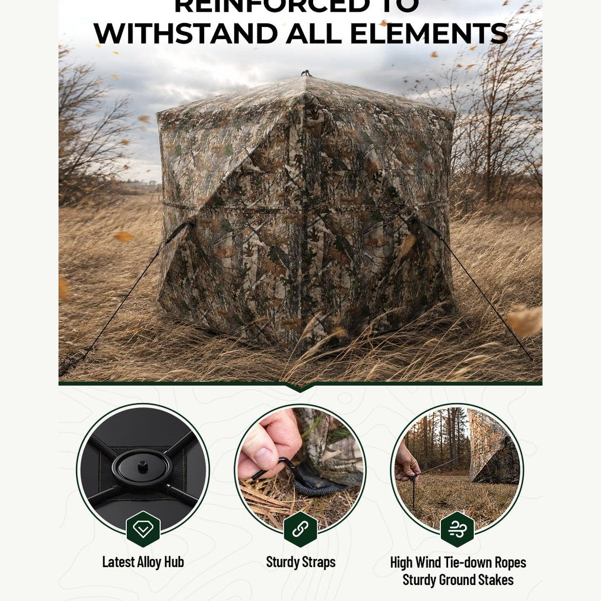 TIDEWE Hunting Blind, 270°/360° See Through Ground Blind