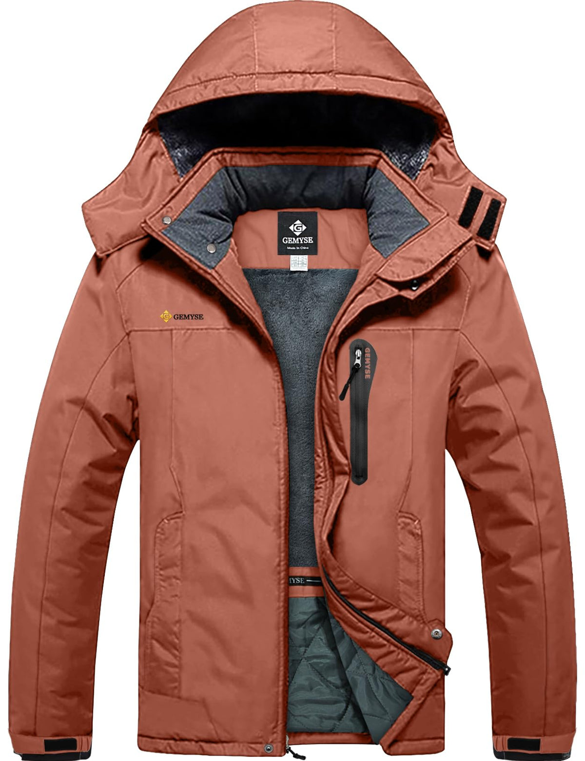 GEMYSE Men's Winter Ski Jacket Waterproof Snow Coat with Detachable Hood