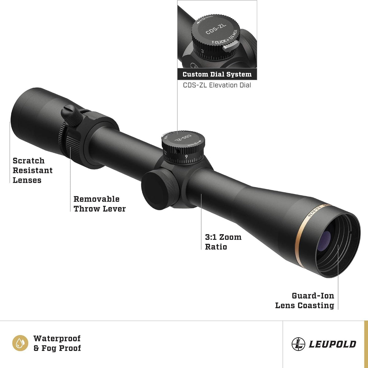 Leupold VX-3HD 2.5-8x36 (1 inch) CDS-ZL Duplex Reticle Riflescope