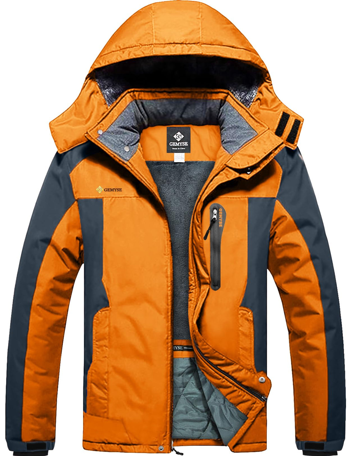 GEMYSE Men's Winter Ski Jacket Waterproof Snow Coat with Detachable Hood