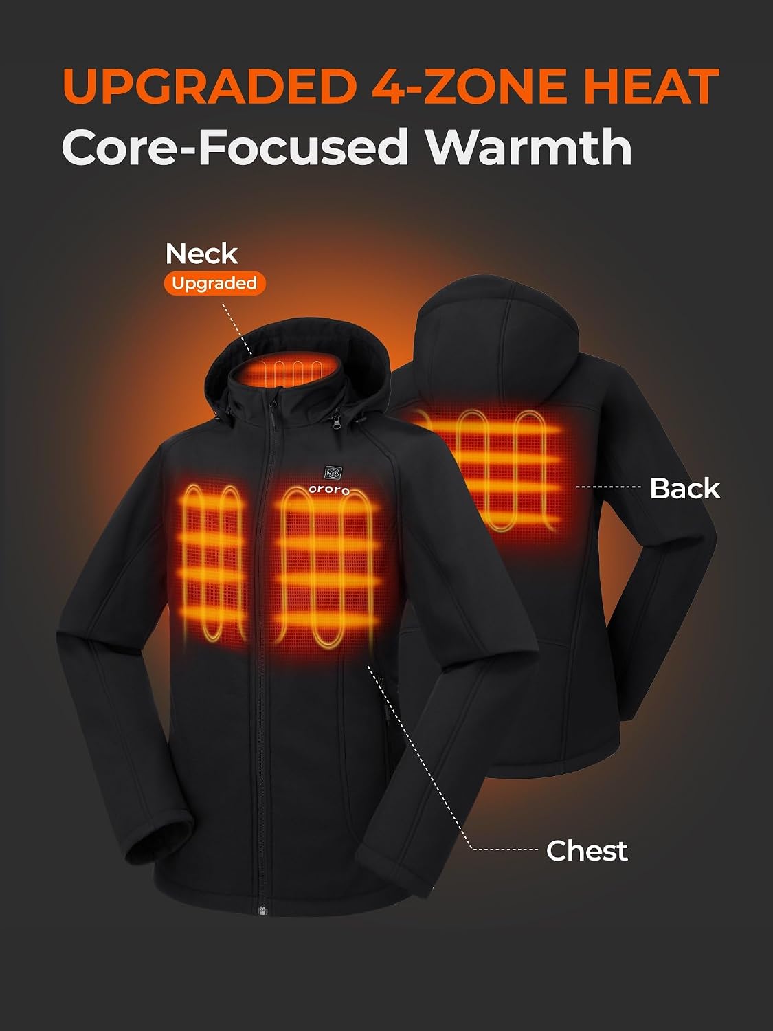 ORORO Women's Classic Heated Jacket, Shell Jacket with Battery