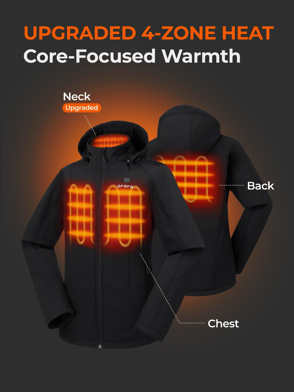 ORORO Women's Classic Heated Jacket, Shell Jacket with Battery