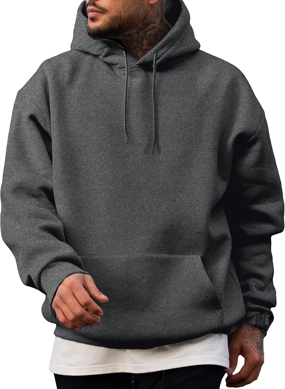 JMIERR Mens Fleece Lined Oversized Hoodie Pullover Sweatshirts