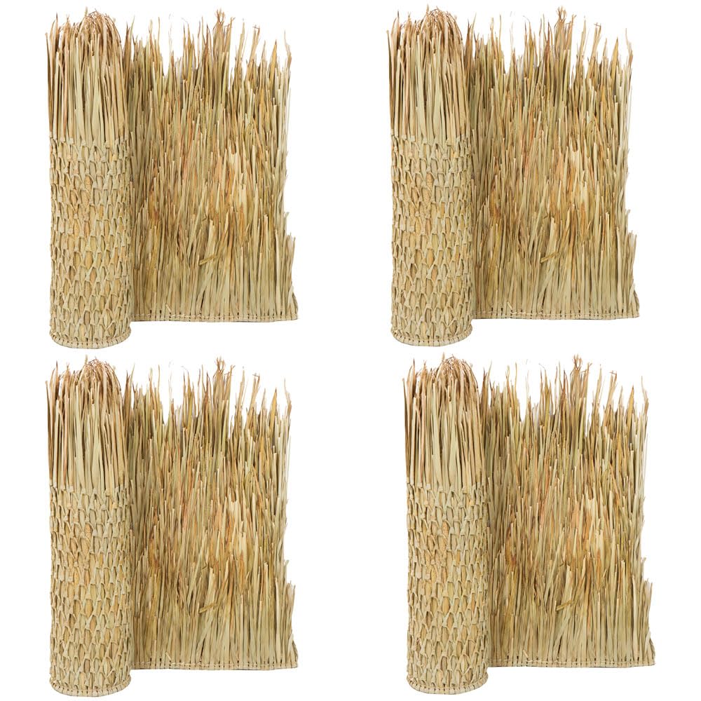 Forever Bamboo Mexican Palm Thatch Roof Runner Roll Duck Blind Grass Tiki Hut Thatch Duck Boat Blinds Palapa Thatch Roofing for Tiki Bar Huts 35 in H x 30 ft L