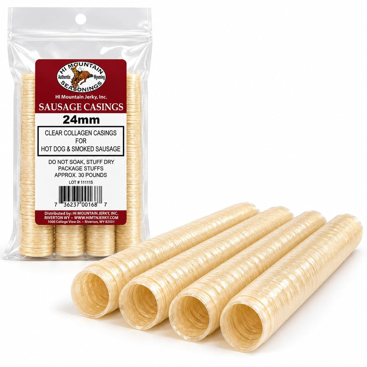 Hi Mountain Snack Stick Casings | 21 mm, Edible, Mahogany