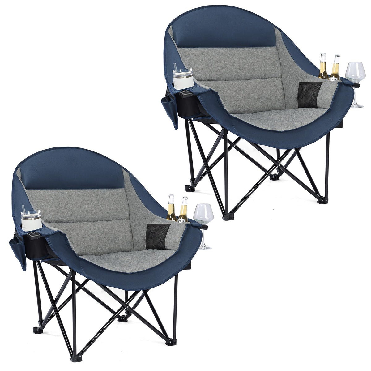 Heated Oversized Camping Chair - Heavy Duty Padded Comfy Warm Outdoor Chair