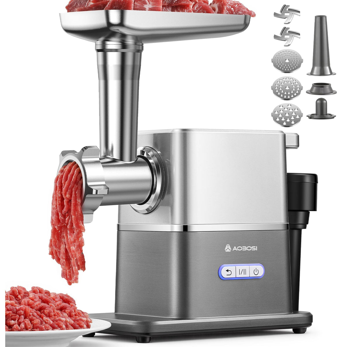 AAOBOSI Multifunctional Digital Meat Grinder Electric 3000W Max