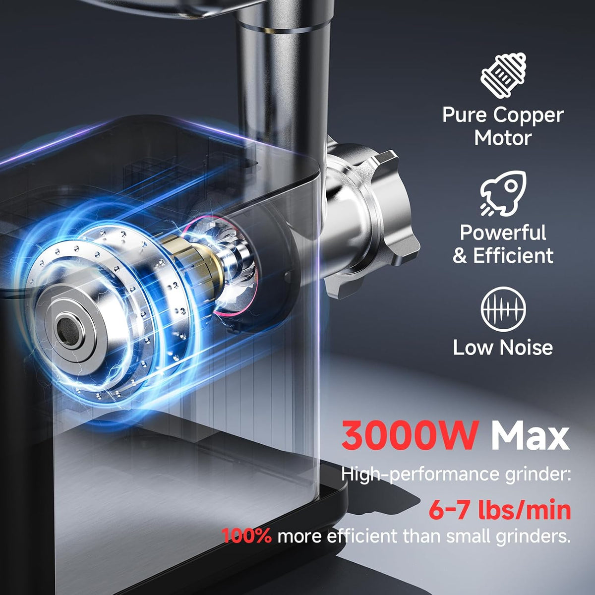 AAOBOSI Multifunctional Digital Meat Grinder Electric 3000W Max