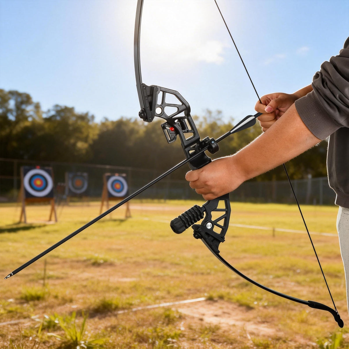 14 Pack 30" Archery Carbon Arrows,Practice Hunting Arrow with Removable Tips Shaft Spine 500 Suitable for Recurve Bows