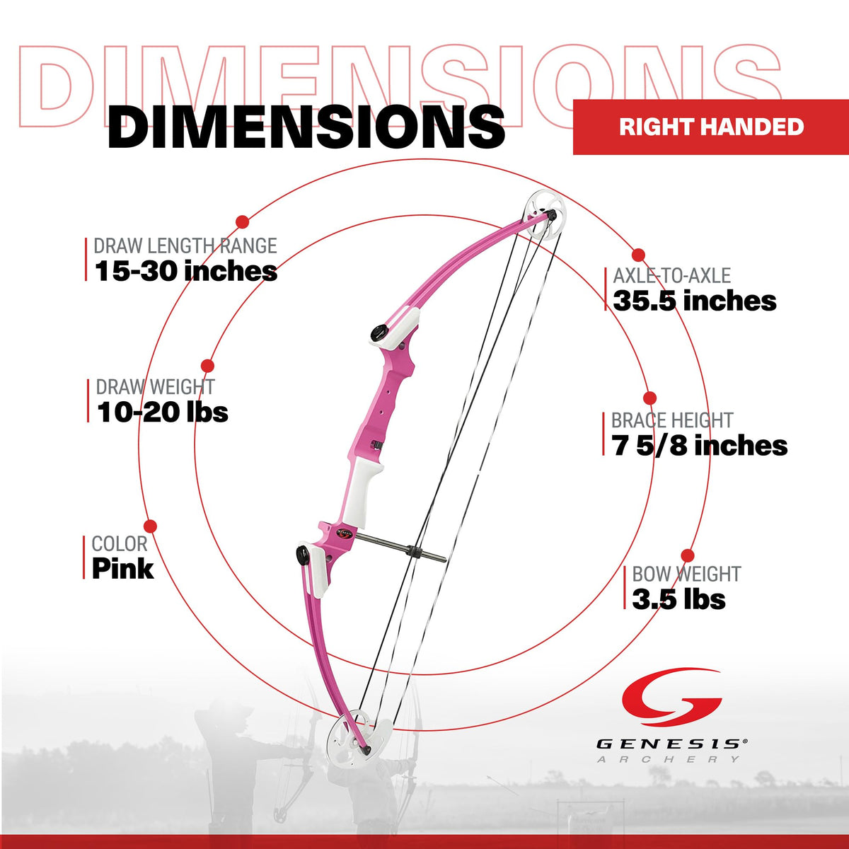 Genesis Archery Original Lightweight Compound Bow with Adjustable Aluminum Riser, 15"-30" Draw Length, 10-20 lb Draw Weight, for Kids and Adults, All Skill Levels