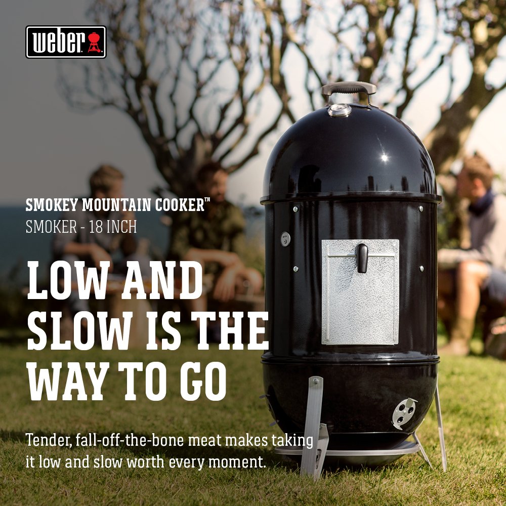 Weber® Smokey Mountain Cooker Smoker, 14" Charcoal Smoker