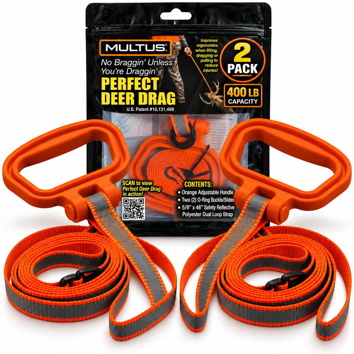 MULTUS Deer Drag Rope & Strap - Heavy Duty Deer Puller for Hunting - Unique Gifts for Hunters, Dad, Men Who Have Everything - Hunting Essentials & Accessories