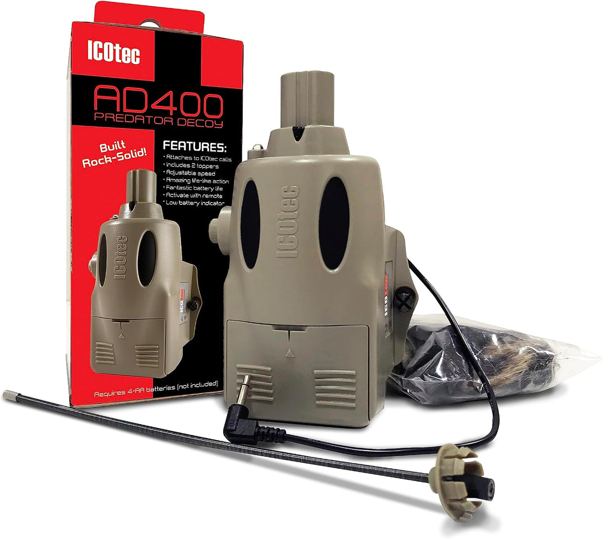 Icotec Nomad+ Programmable Predator Call/Decoy Combo with Bluetooth - 165 Professional Sounds Included - Plays 2 Sounds simultaneously - Holds up to 2,000 Sounds - Pristine Sound Quality
