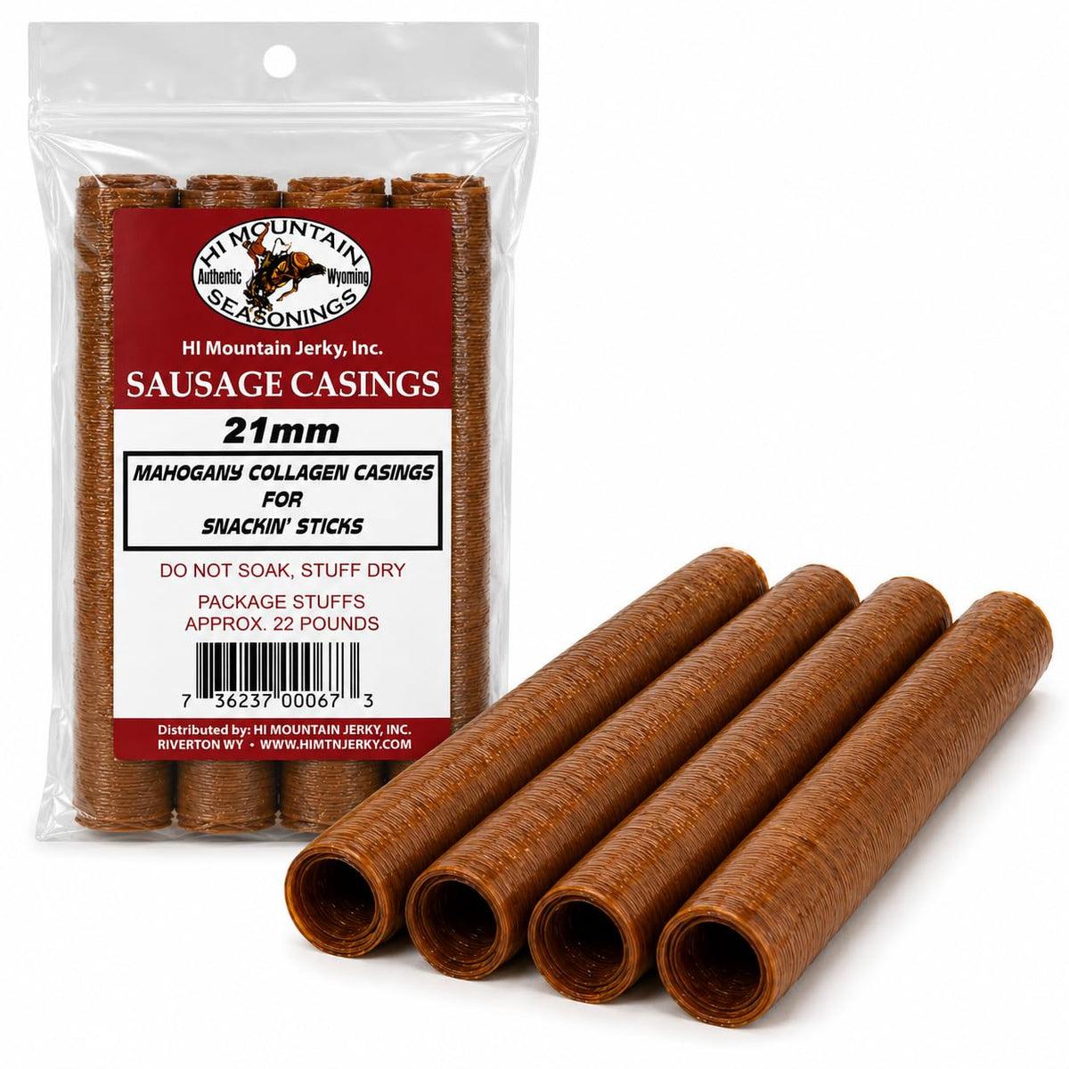 Hi Mountain Snack Stick Casings | 21 mm, Edible, Mahogany