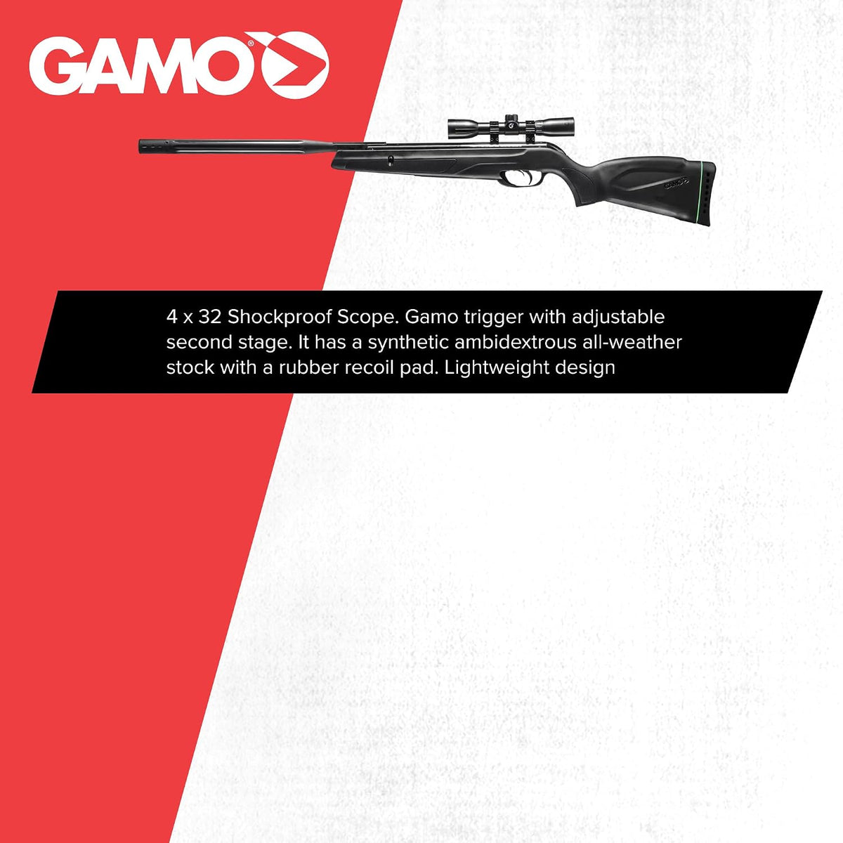 Gamo Wildcat Whisper Break Barrel Air Rifle- IGT Gas Piston