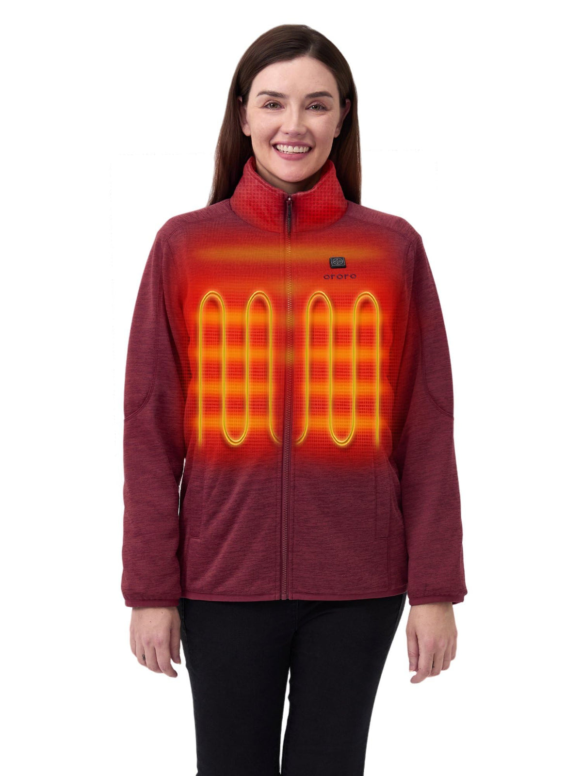 ORORO Women’s Heated Fleece Jacket, Lightweight 4-Zone Heating Layer