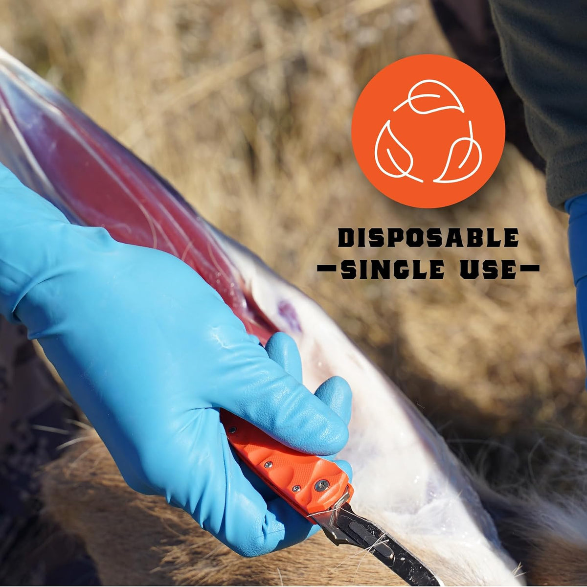Field & Deer Gutting Dressing Gloves, Elk Hunting Gloves, Long Length, 10Pk