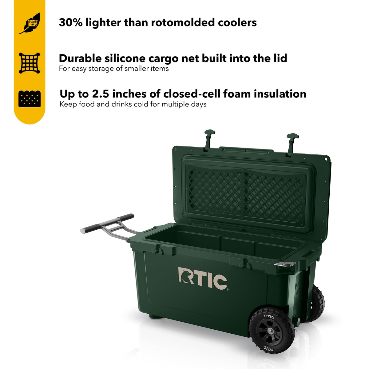 RTIC 72 QT Ultra-Light Wheeled Hard Cooler