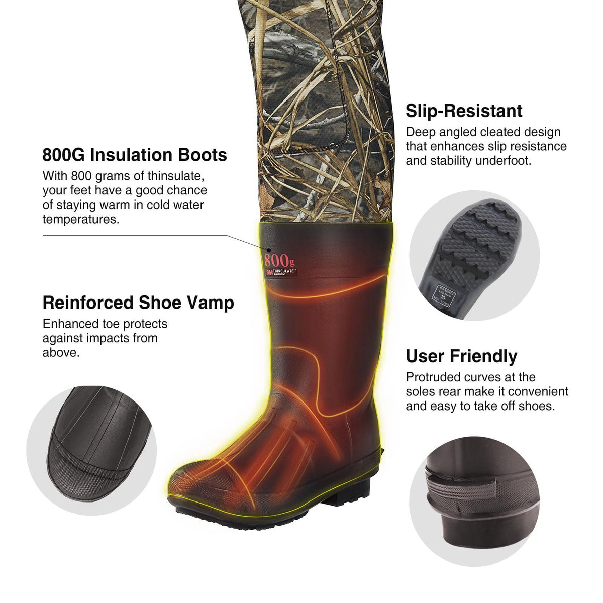 TIDEWE Chest Hunting Waders for Men, Waterproof Neoprene Waders