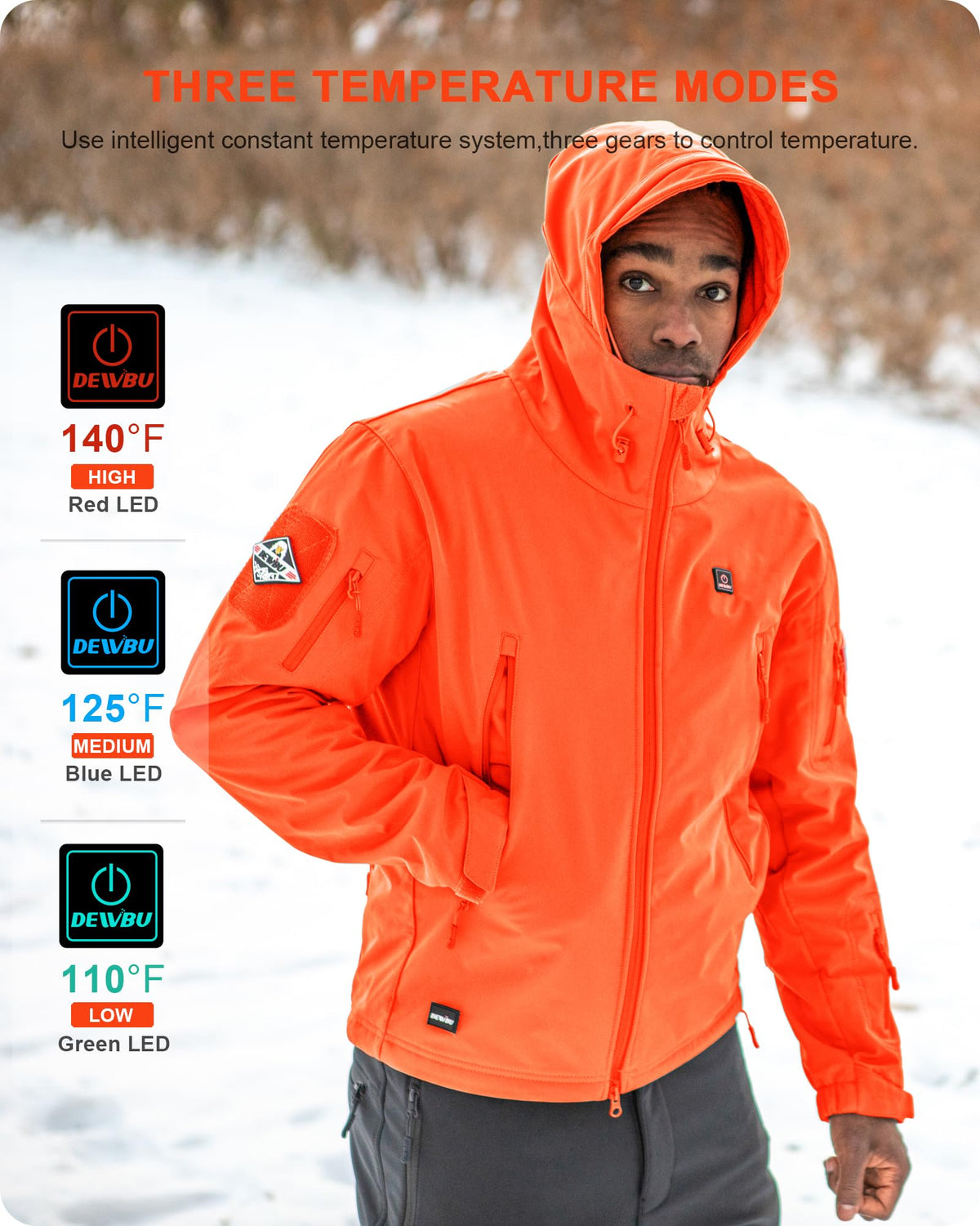 DEWBU Heated Jacket for Men with 12V Battery Pack