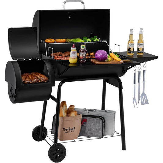 Royal Gourmet CC1830S BBQ Charcoal Grill and Offset Smoker, Outdoor Camping